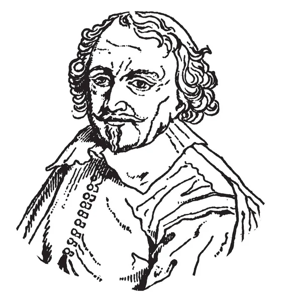 Joost Van Den Vondel 1587 1679 Poeta Scrittore Drammaturgo Olandese — Vettoriale Stock