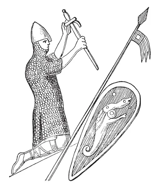 Guillermo Conquistador 1028 1087 Fue Primer Rey Normando Inglaterra Dibujo — Vector de stock