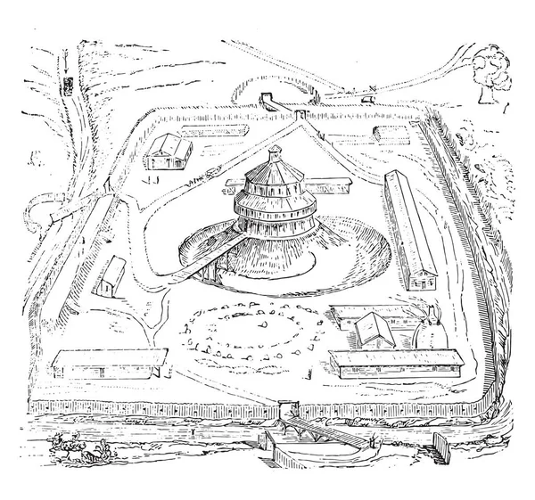 Ambares Tusque ヴィンテージには 図が刻まれています 産業百科事典 1875 — ストックベクタ