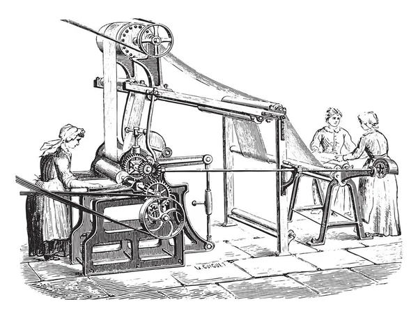 Машина Друку Таро Vintage Вигравірувано Ілюстрації Промислові Енциклопедія Ламі 1875 — стоковий вектор