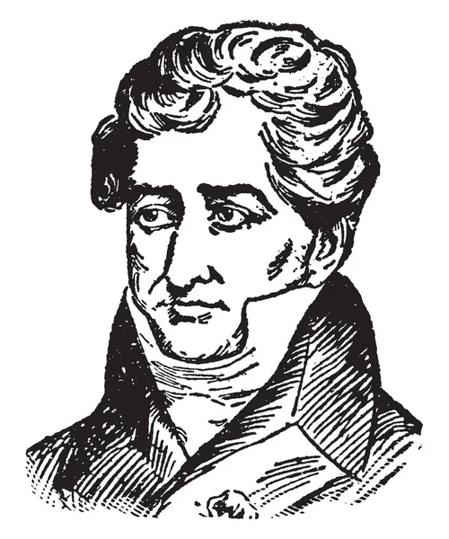 조르쥬 1769 1832 프랑스 자연주의 동물학자 고생물학의 아버지 빈티지 드로잉 — 스톡 벡터