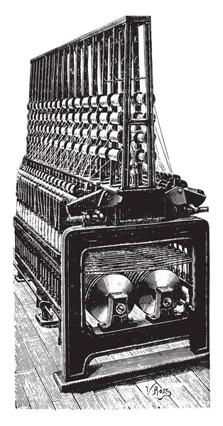 マシン リング ビンテージの刻まれた図をねじる 産業百科事典 1875 — ストックベクタ