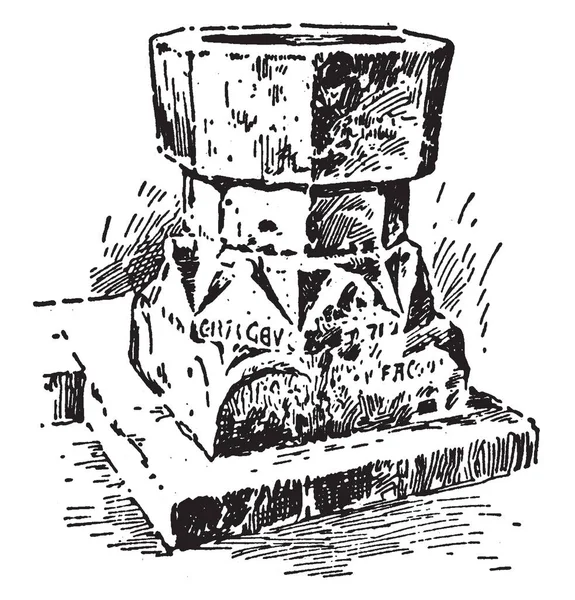 Uma Fonte Batismo Anexado Com Chão Situado Wistanstow Inglaterra Desenho — Vetor de Stock