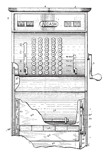 Une Machine Qui Compile Montant Des Transactions Vente Fait Enregistrement — Image vectorielle