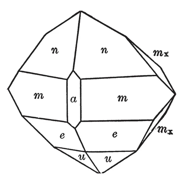 Diagramme Représente Datolite Dessin Ligne Vintage Illustration Gravure — Image vectorielle