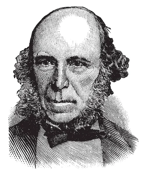 Prof Herbert Spencer 1820 1903 Stato Filosofo Biologo Antropologo Sociologo — Vettoriale Stock