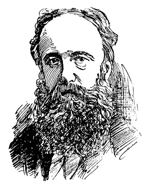 Philip Hamerton 1834 1894 Volt Egy Magyar Művész Műkritikus Szerző — Stock Vector