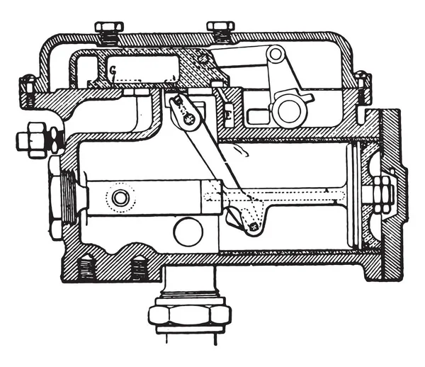 Mecánico Sistema Grifo Vaughan Mckee Ilustración Grabada Vintage Enciclopedia Industrial — Archivo Imágenes Vectoriales