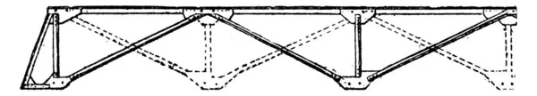 Montage Eines Tragbaren Brückenbalkens Vintage Gravierte Illustration Industrieenzyklopädie Lami 1875 — Stockvektor