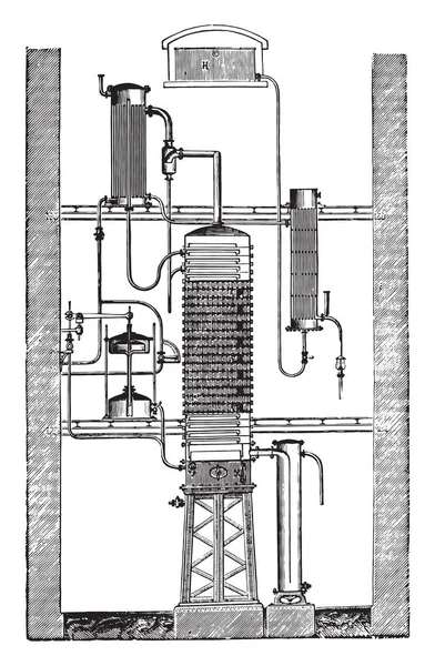 Savalle Kolom Vintage Gegraveerd Illustratie Industriële Encyclopedie Lami 1875 — Stockvector