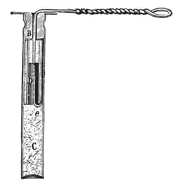 Squib Friction Land Artillerie Vintage Gravierte Illustration Industrieenzyklopädie Lami 1875 — Stockvektor