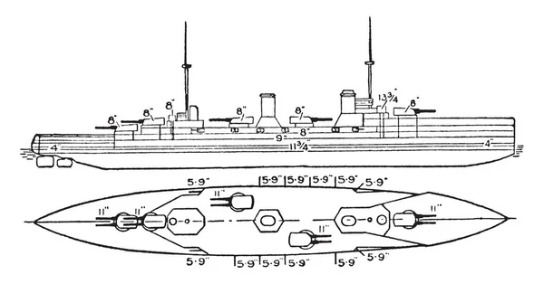 Japanese Imperial Navy Kongo Class Battlecruiser Which Designed Sir George — Stock Vector