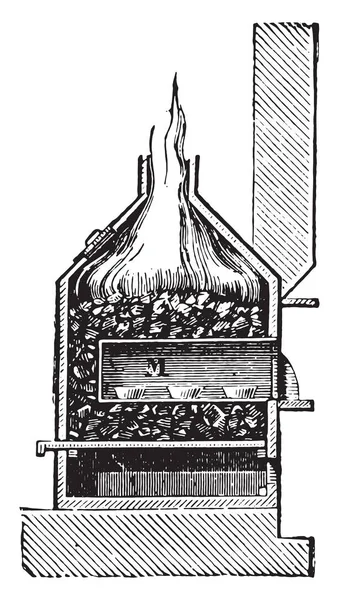 Forno Cupellation Ilustração Gravada Vintage Enciclopédia Industrial Lami 1875 — Vetor de Stock