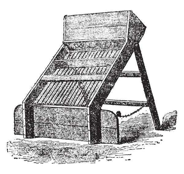 Tamiz Fijo Penney Ilustración Grabada Vintage Enciclopedia Industrial Lami 1875 — Archivo Imágenes Vectoriales