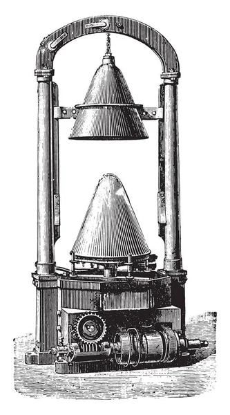 Cono Fulling Ilustración Grabada Vintage Enciclopedia Industrial Lami 1875 — Archivo Imágenes Vectoriales