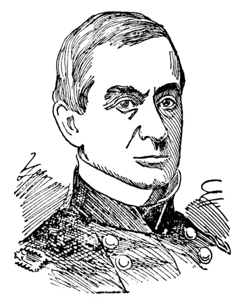 Robert Anderson, 1805-1871, o ABD Konfederasyon meydan okudu ve 1861 yılında fort Sumter, Amerikan İç Savaşı ilk savaşta Birliği Yargıç onayladı ordu subay, vintage çizgi çizme veya oyma illüstrasyon yapıldı.