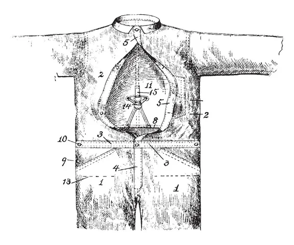 Unie Celkovou Oděv Byl Použit Jako Oblek Vintage Kreslení Čar — Stockový vektor