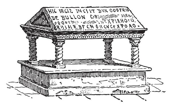 예루살렘의 고드프리 부용의 통치자의 무덤이 그림에 나타났다 제목을 거부하고 수호자 — 스톡 벡터
