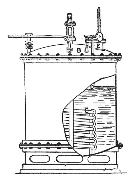 Esterifying Vintage Engraved Illustration Industrial Encyclopedia Lami 1875 — Stock Vector