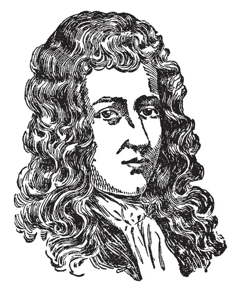 Robert Salle 1643 1687 Explorateur Français Dessinateur Lignes Vintage Graveur — Image vectorielle