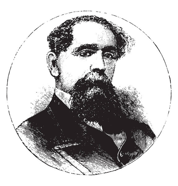 Чарльз Диккенс (1812 - 1870) - английский писатель и социальный критик, один из самых популярных английских романистов викторианской эпохи, а также активный общественный деятель, рисующий винтажные линии или гравирующий иллюстрации.
