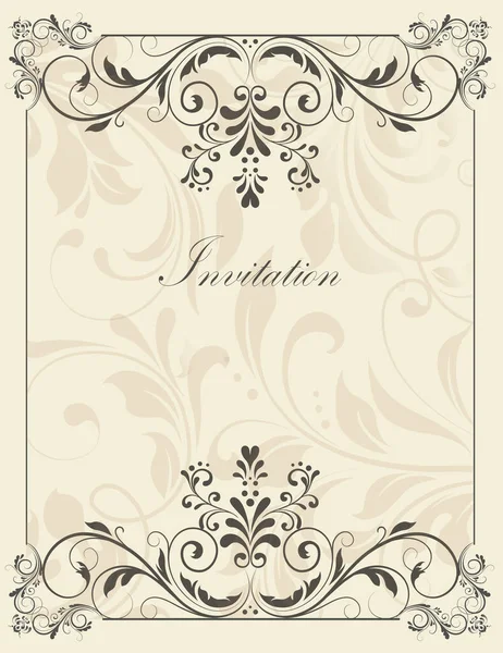 Plantilla Invitación Vectorial Con Elementos Decorativos — Vector de stock