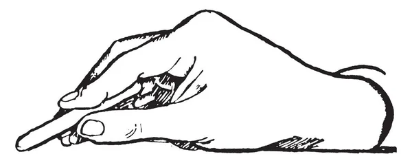 Desenho Mão Com Giz Nesta Imagem Desenho Linha Vintage Gravura — Vetor de Stock