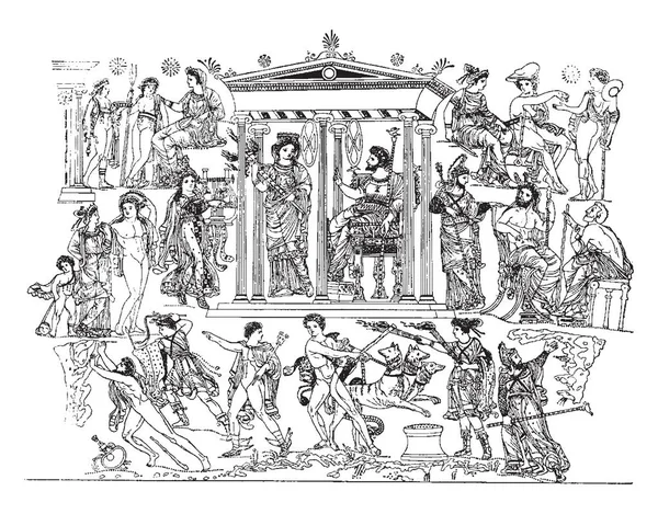 Yunan Gösteren Resim Yeraltında Mitoloji Burada Ruhlar Ölümünden Sonra Ölümden — Stok Vektör