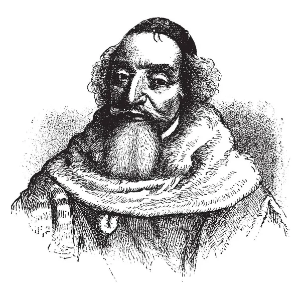 Topo 1584 1656 Fue Primer Presidente Del Parlamento París Ministro — Vector de stock