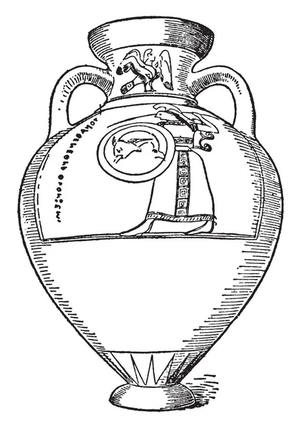 Panathenaic Ánforas Gran Recipiente Cerámica Que Tenía Forma Distintiva Tiradores — Vector de stock