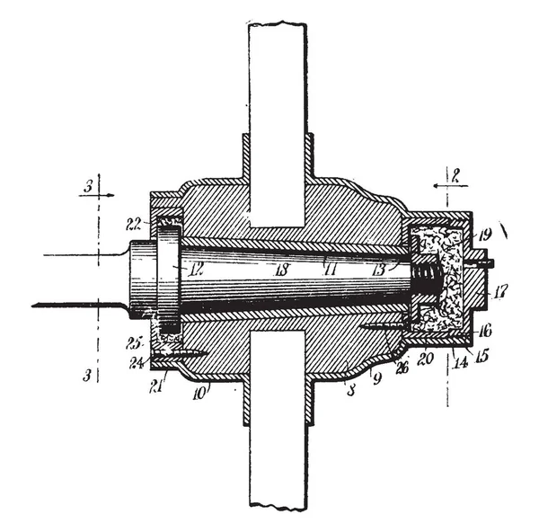 Deze Afbeelding Vertegenwoordigt Wheel Hub Die Gelegen Tussen Remtrommels Schijven — Stockvector