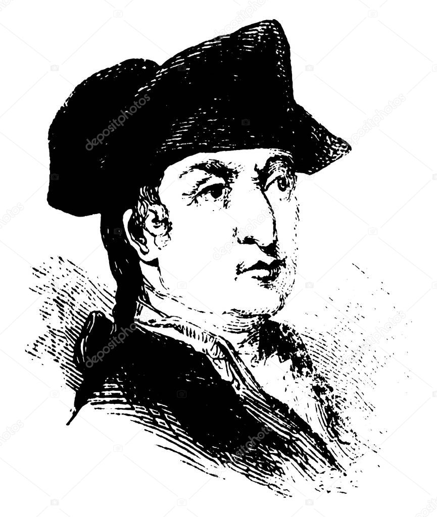 Count De Barras, 1755-1829, he was a French politician of the French revolution and leader of the directory, vintage line drawing or engraving illustration
