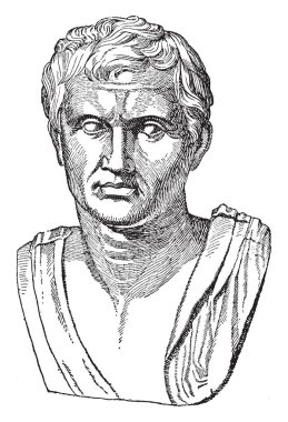Pompey, Roma Cumhuriyeti, vintage çizgi çizme veya oyma illüstrasyon bir askeri ve politik lider yapıldı.