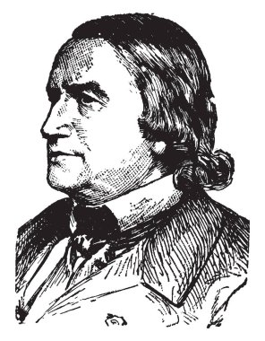Alfred Victor, Compte de Vigny, Fransız şair ve lider Fransız romantizm, vintage çizgi çizme veya oyma illüstrasyon 1797-1863, biriydi