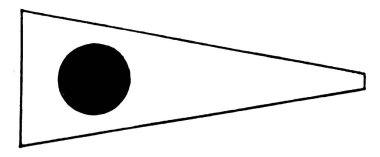 Harf C, uluslararası kod bayrağı kırmızı daire içinde beyaz ve kırmızı renkli vintage çizgi çizme veya oyma illüstrasyon ile üçgen şekli gibi görünüyor