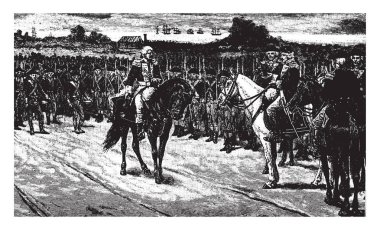 Charles Cornwallis, bir İngiliz Ordusu subayı ve sömürge yönetici, vintage çizgi çizme veya oyma illüstrasyon, teslim.