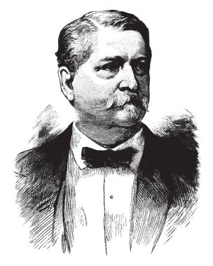 General Winfield Scott Hancock, 1824-1886, bir kariyer ABD Ordusu subayı ve bir generali Amerikan İç Savaşı, vintage çizgi çizme veya oyma illüstrasyon biriydi