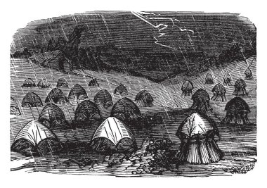 Bu resimde ağır beş dörtte pamuk bez, vintage çizgi çizme veya oyma illüstrasyon yapılmış saman kapaklar temsil eder..