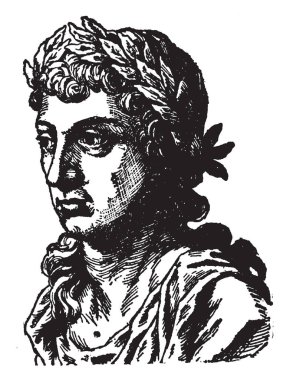 Xenophon, m.ö. 430-354, bir antik Yunan filozof, tarihçi, asker ve paralı, vintage çizgi çizme veya oyma illüstrasyon yapıldı.