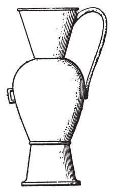 Mısır vazo, vintage illüstrasyon kazınmış.