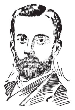 Lorado Taft, ABD'li heykeltıraş, yazar ve eğitimci, vintage çizgi çizme veya oyma illüstrasyon o 1860-1936 da oldu