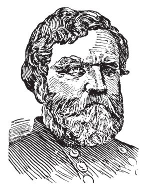 George Henry Thomas, 1816-1870, Amerika Birleşik Devletleri Ordusu subayı ve bir generali Amerikan İç Savaşı, vintage çizgi çizme veya oyma illüstrasyon sırasında biriydi