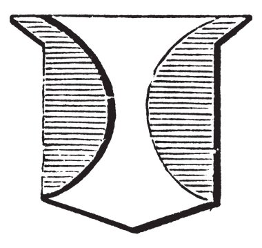 Flanche sıradan iki eğri çizgiler neredeyse dokunaklı, vintage çizgi çizme veya oyma illüstrasyon tarafından kurulan.