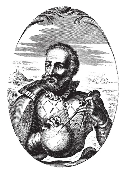 Fernando Magallanes 1480 1521 Fue Explorador Portugués Que Organizó Expedición — Archivo Imágenes Vectoriales