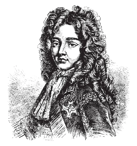 Dauphin 1661 1711 Était Roi France Dessin Trait Vintage Illustration — Image vectorielle