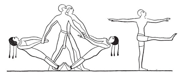 Games of the Egyptians, vintage engraved illustration