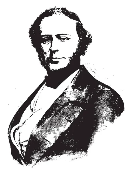 에릭슨 1803 1889 스웨덴 발명자 추진기 영향력 엔지니어 빈티지 하나로 — 스톡 벡터