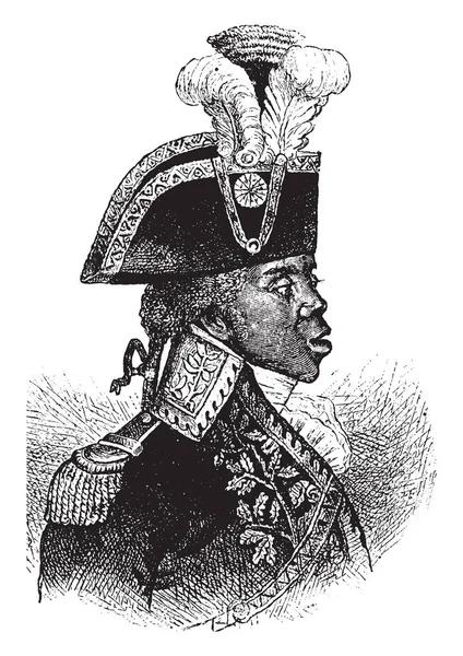 1743 1803 他是海地革命的领袖和海地总统 复古线画或雕刻插图 — 图库矢量图片