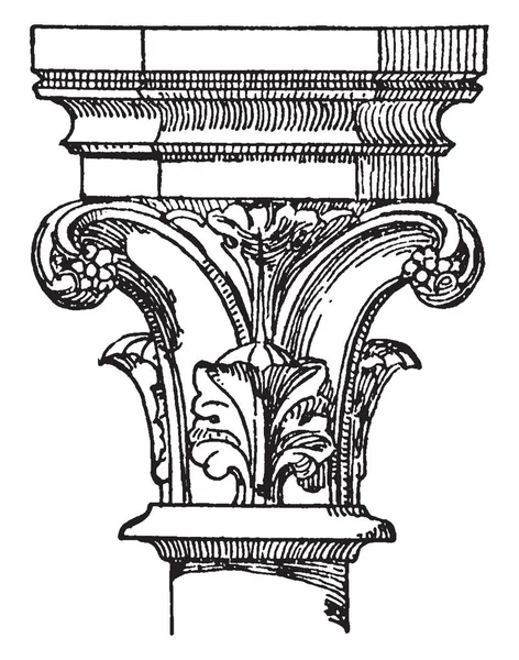 Capital Martin Des Champs Establecido Siglo Xvi Dibujo Línea Vintage — Archivo Imágenes Vectoriales