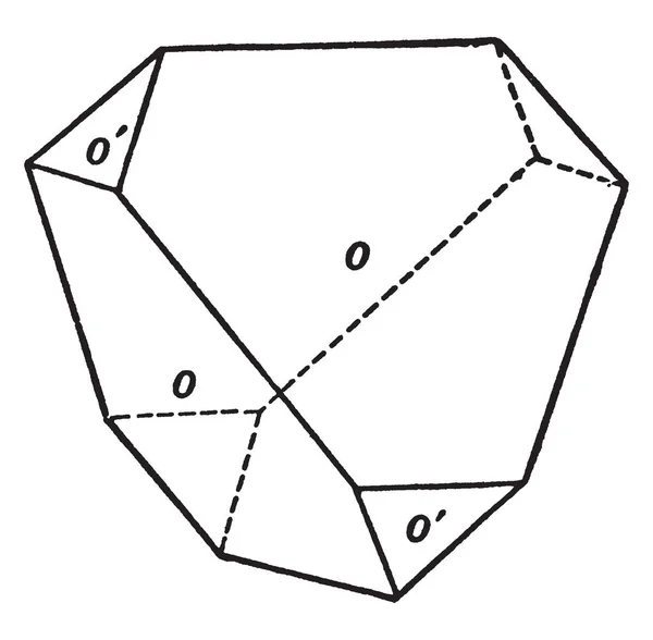 此图表示蝶结晶 它也被称为黄铜 复古线条画或雕刻插图 — 图库矢量图片